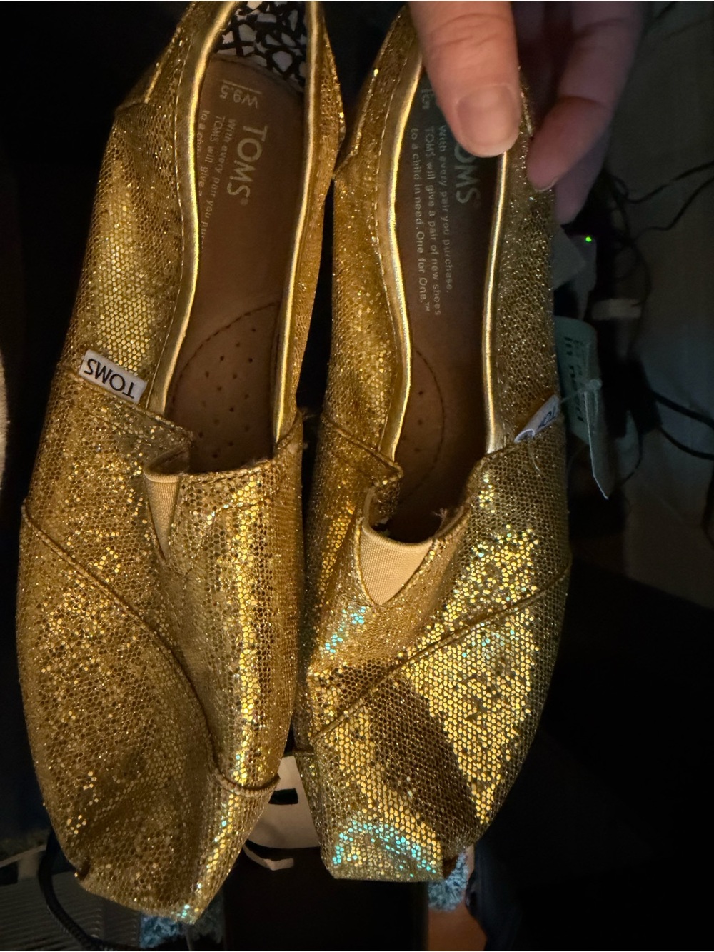 Brand New without Box Sparkly Gold Toms